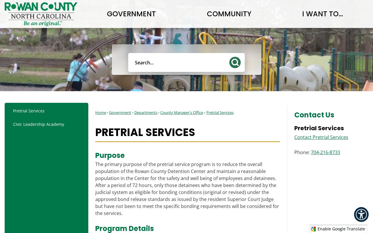 Rowan County pretrial process affecting a 24-hour release check